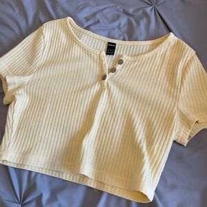 Baby yellow cropped t-shirt Shein Size M